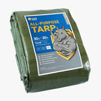 GUARD SHIELD Heavy Duty Tarp 30x30 Feet Green Multi Purpose Thick Waterproof Poly Tarp Cover 10mil