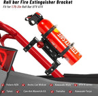 UTV Fire Extinguisher with Mount Kit- Quick Release Roll Bar Fire Extinguisher Bracket Holder for Any Vehicle with 1.75"-2" Roll Bar, Compatible with Polaris RZR/Can Am X3/Jeep Wrangler