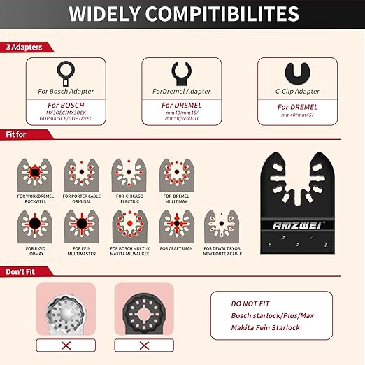 20 Pcs Extra Long Titanium Oscillating Tool Blades & Japanese Teeth, Curved Edge Multitool Blades for Metal, Wood, Plastic, Oscillating Saw Blades Compatible with Dewalt Bosch Milwaukee Ryobi