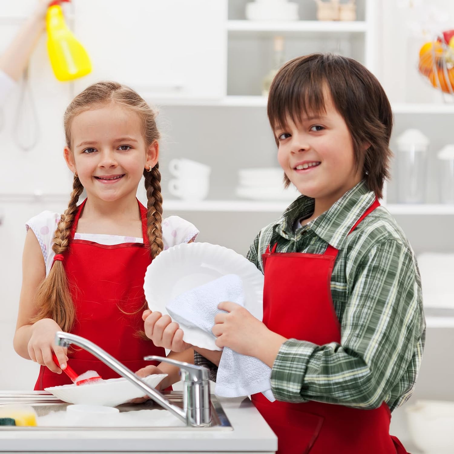 Oudain 100 Pcs White Cleaning Cloths Bulk Reusable Cleaning Rags Cotton Washcloths Absorbent Dishcloths Small Kitchen Rags Soft Bath Towels for Housekeeping, 9.8 x 9.8 Inch