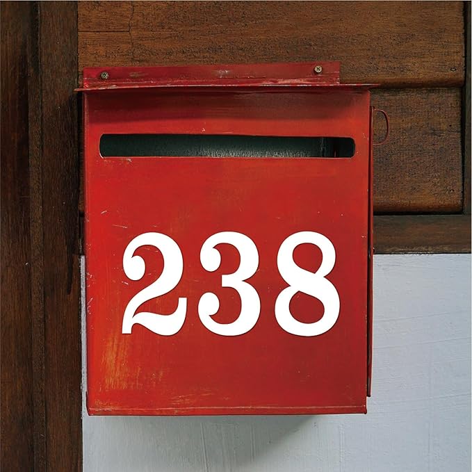 200 PCS Mailbox Numbers for Outside, Vinyl Numbers Stickers Mailbox Number Decals, Self-Adhesive Waterproof Numbers for Mailbox Window Door Trucks Address Number (White, 2 inch)