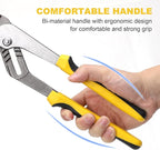 TOPLINE 4-piece Groove Joint Pliers Set with Bi-Material Handles, Tongue and Groove Pliers Set Included 12-in, 10-in, 8-in and 6-in, Perfect for Plumbing Repair and Basic Home Maintenance