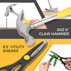 WGGE 39-Piece Home Tool Set/Hand Tool Set – Durable Household Hand Tool Kit with Hammer, Screwdrivers, Pliers, Wrench, Hex Keys & More – Compact Storage Case for Home Repairs, DIY & Maintenance