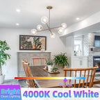 Dimmable G16.5 Light Bulb 4000K Neutral White, 4W, 40 watt Equivalent, E26 LED Globe Bulb, Round Edison Bulbs for Ceiling Fan, Chandeliers, 90+CRI 400LM, 6 Pack