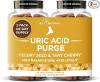 Purge! Uric Acid Flush – Eat & Drink What You Want – Detox and Cleanse with Celery Seed Extract, Tart Cherry & Chanca Piedra for Effective Joint Support & Active Mobility – 120 Soft Vegan Capsules