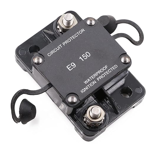 Hi-Amp 150 Amp Automotive Circuit Breaker Auto Reset No Switch Button for Boat, Car Audio, Solar System, Battery Protection 12V-32V DC IP67