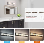 2-Light, 12.6-Inch Wall Lights Brushed Nickel Vanity Lights for Bathroom Light Fixtures Adjust 3 Colors Modern Bath Lighing Fixture Over Mirror