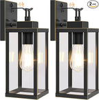 BesLowe 14” Upgraded Motion Sensor Outdoor Wall Lights, Dusk to Dawn Porch Lights Outdoor Wall Sconces, 3 Lighting Modes Exterior Lighting Fixtures with Hooks, Bronze Outside Lights for House, 2-Pack