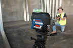 BOSCH GLL3-330CG 200 Ft 12V Max Connected 360 Degree Green-Beam Laser, Includes 2.0 Ah 12V Max Lithium-Ion Battery & Charger, AA1 Alkaline Battery Adapter, Hard Carrying Case, & Accessories