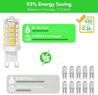 BUBO G9 LED Bulb 4000K Cool White 430 Lumens, 3W Equivalent 40W T4 G9 Halogen Replacement, 360°Beam Angle 120V Non-Dimmable No-Flicker G9 Light Bulbs for Crystal Chandelier Lighting, 10 Pack