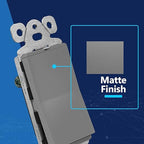 LIDER Minimalist Design Matte Finish Lighted Decorator Switch, Frameless Paddle Light Switch with Locator Light, Grounding Screw, 15A 125V, UL Listed, LS15-1P-GY5P, Gray, 5 Pack, Single Pole