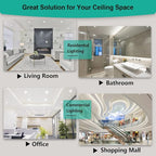 HiBay 4 Pack 4 Inch LED Recessed Ceiling Light with J-Box, 1200LM 12W 150W Eqv, 4000K Cool White Recessed Lighting Fixtures, Dimmable Canless Downlights - ETL and Energy Star Certified