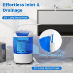 COSTWAY Mini Portable Washing Machine, 5.5 lbs Capacity, Compact Laundry Washer with Spin Tub & Drain Hose, Perfect for Apartment Dorms RV Home (Blue)