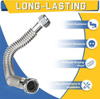 2-Pack GUOFIS Corrugated Flexible Stainless Steel Water Heater Connector,3/4" FIP x 3/4" FIP Hose for Water Heater/Water Softener(24-Inch)(HOSE040)