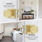 Haidms Gold Passage Door Knobs Interior, Zinc Alloy Brushed Gold Closet Door Knobs, Heavy Duty Round Brushed Brass Doorknobs for Hall Closet,Hallway(6 Pack)