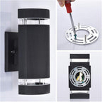 Dusk to Dawn Outdoor Lighting, Bling Exterior Wall Sconce - ETL Listed, Outdoor Light Fixtures Wall Mount Cylinder Design -White Up Down Outdoor Lights for House, Porch, Backyard (2 Pack)