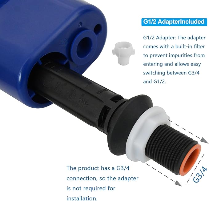 Replacement Fill Valve Assembly for Toilet Tanks - Flushing Valve Part for Toilet Tanks Repair Parts, with Quick Install Connector and Refill Pipe, Compatible with TOTO.
