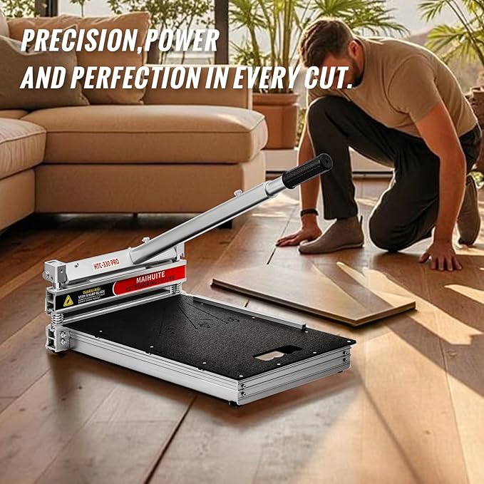 17mm Thick Upgrade Stability Heavy Laminate Floor Cutter,13" Professional Vinyl Flooring Cutter with 15°/30°/45°Adjustable Angle Settings,Cuts Laminate,LVP,LVT,SPC,WPC,Engineered Hardwood