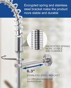 [New Upgrade] Brushed Nickel 21" Height Commercial Kitchen Faucet with Pre-Rinse Sprayer 8 Inch Center Wall Mount Kitchen Sink Faucet with 10" Add-on Swing Spout for 1/2 Compartment Sink