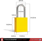 TRADESAFE Lockout Tagout Locks Set - 10 Yellow Aluminum Loto Locks, Keyed Different Lock Out Tag Out Padlocks, 2 Keys Per Lockout Padlock, OSHA Compliant