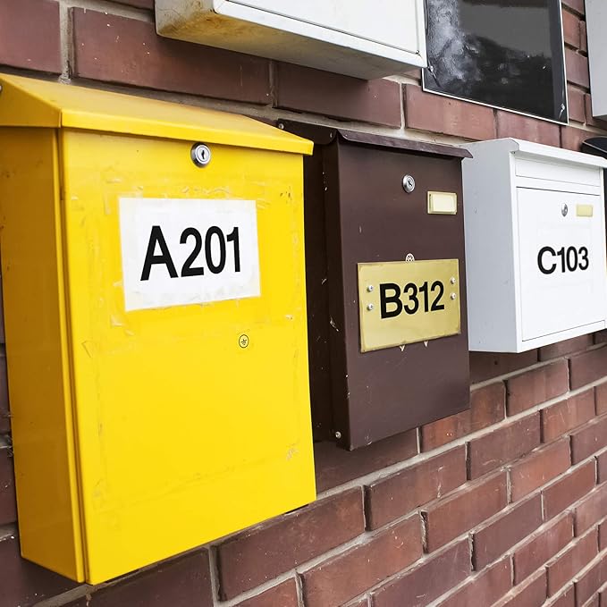 Outus 8 Sheets Vinyl Letter Stickers Self Adhesive Mailbox Numbers Alphabet Stickers Stick on Letters for Christmas Stockings Scrapbook Bulletin Board School Business(3 Inch,Black)