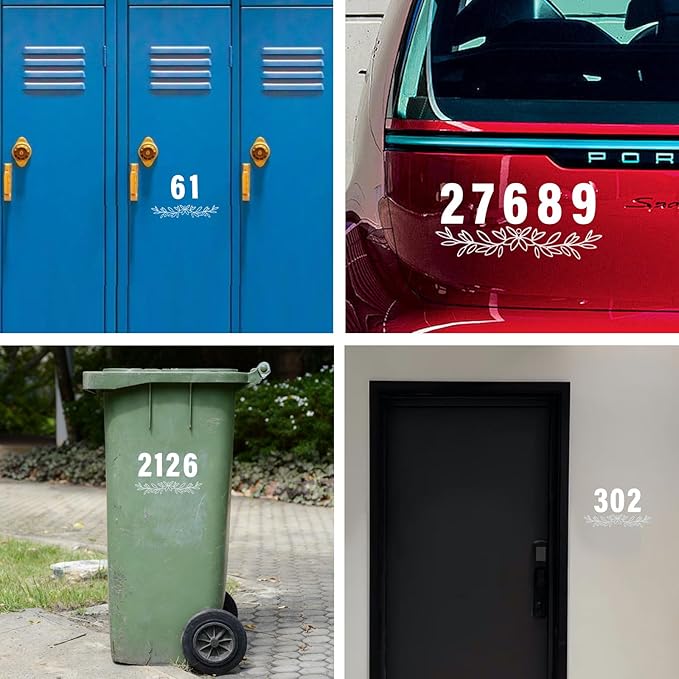 Reflective Mailbox Numbers 2 Inch (0-9) for Outside House Address Number Stickers for Mail Box White Self-Adhesive Stickers-Waterproof and UV Resistant Signs, Door, Address Farmhouse Decor(6 Sets)