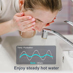 6.5kW 240V Mini Instant Hot Water Heater 1 Point of Use, Sleek Design, LED Temp. Display, Big Knob Control, 86-131℉ Thermostatic On Demand Electric Tankless Water Heater for Kitchen or Bathroom