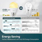 Linkind A19 LED Light Bulbs Dimmable, 40 Watt Equivalent, E26 Base, 2700K Soft White, 5W 450 Lumens CRI80+, 120V, UL Listed FCC Certified, LED Lights for Bedroom Living Room Home Office, 6 Packs