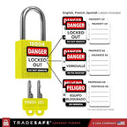 TRADESAFE Lockout Tagout Locks Set - 7 Yellow Loto Locks, Lockout Locks Keyed Different, 2 Keys Per Lock, OSHA Compliant Lock Out Tag Out Padlocks, Safety Padlocks for Electrical Lockout Tag Out Kits