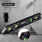 BETHEL 9 Inch Magnetic Torpedo Level with 4 Bubble Vials, V-Groove & Magnetic Rails, Black Aluminum Alloy Construction