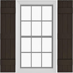 Board & Batten Vinyl Shutters (1 Pair) | 11"x71" (3-Board) - Stone Mason Brown | Exterior Window Shutters | Includes Mounting Hardware | Simple Installation | Made in USA