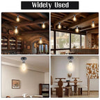 E26/E27 Screw Head Light Socket 100-240V Vintage Ceiling Light Wall Lamp Bulb Holder Socket for Hallway,Kitchen,Basement,Garage,Bar,Restaurant (Black)