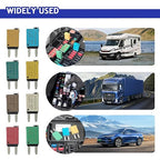 BOJACK ATM Manual Resettable Fuse Low Profile Mini Blade Fuses 5A 6A 7.5A 10A 15A 20A 25A 30A Amp Automotive Circuit Breaker Fuses DC 12V 28 Volts Boat Marine RV Car Truck (8 pcs Mixed