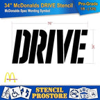 Retail Stencils - McDonalds - 34 in Drive Stencil - 76'' x 34'' x 1/8" (128 mil) - Pro-Grade