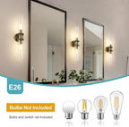 2 Light Bathroom Vanity Light Brushed Bronze, Bathroom Light Fixtures Side Mirror,Hallway Vanity Lights Fixtures, Modern Wall Lamp for Bedroom with Glass Shade