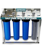 NU Aqua 4 Stage Salt Free Water Softener Whole House Water Filter System with Total Filtration - Includes Sediment, Heavy Metal KDF GAC, SoftGuard, Carbon Block Filters