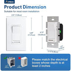 Amico 10 Pack Dimmer Light Switch, Single-Pole or 3-Way Compatible Slide Control Dimmer, Suitable for 150W LED Light/CFL/Incandescent and 600W Tungsten Bulb, Wall Plates and Screws Included, White