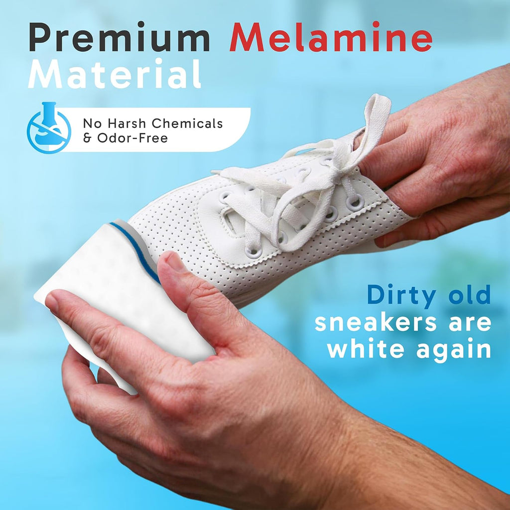 (100 Pack) Extra Durable Eraser Sponge - Extra Thick, Long Lasting, Premium Melamine Sponges in Bulk - Multi-Purpose Power Scrubber - Bathroom, Kitchen, Floor, Bathtub, Toilet, Baseboard, Wall Cleaner