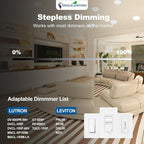 DLLT LED Recessed Ceiling Light: 24 Pack 6 Inch Slim Recessed Lighting for Kitchen - 5CCT Dimmable Canless Wafer Downlight for Living Room - 725LM Brightness 12W 120V Can Lights for Bedroom ETL FCC