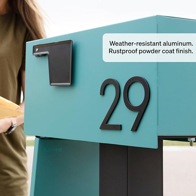 Adoorn 4 Inch Mailbox Numbers - Number 9, Black Color, Each Sold Individually, Premium Metal Self Stick Address Numbers, Weatherproof Mailbox Numbers for Outside