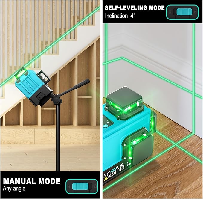 Laser Level 360 Self Leveling, 165Ft Line Leveling Tools, 3x360 Rechargeable Laser Level for Picture Hanging/Construction Tools/Project/Renovation/Floor/Tile, Durable Leveler Tool