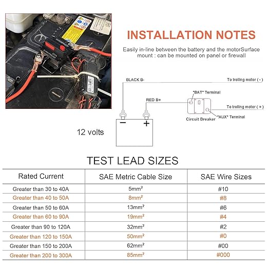 Erayco 60 Amp Circuit Breaker with Manual Reset Waterproof Inline Fuse Inverter for Marine Trolling Motors Boat ATV Manual Power, Suface Mount, 12V-48V DC
