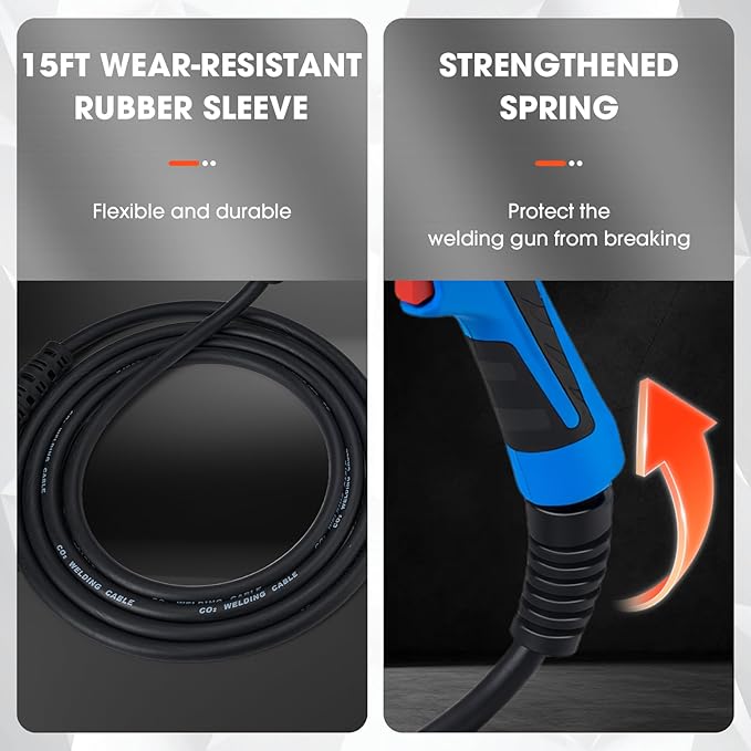 150Amp MIG Welding Gun Replacement for Miller M-150 M-15 M15 M150 249040 Millermatic 35, 90, 120, 130, 130XP, 135, 140, 150, 175, 180s, 185, Hobart IronMan 210 (15FT .035" Kit)