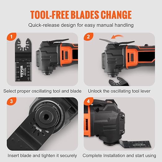 VEVOR 50PCS Oscillating Saw Blades, Universal Quick Release Oscillating Saw Blades, Multitool Tool Blades for Wood Plastic Aluminum, Fit Dewalt Milwaukee Hitachi Chicago Craftsman