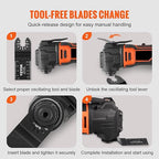 VEVOR 50PCS Oscillating Saw Blades, Universal Quick Release Oscillating Saw Blades, Multitool Tool Blades for Wood Plastic Aluminum, Fit Dewalt Milwaukee Hitachi Chicago Craftsman