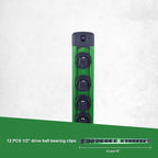 Magnetic Socket Holder Organizer Set:1/2-Inch Drive Socket Trays Socket, 360° Swivel 12 Clips Socket Holder Kit, For Automotive Mechanic Garage (Green)