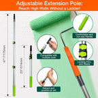 King Origin 31 Piece Paint Roller Kit, 9" & 4" Paint Rollers, Brushes, Extension Pole, Paint Trays & Accessories | Professional House Painting Supplies for Walls, Ceiling & Trim