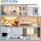 VOLISUN 24 Pack 3 inch Recessed Lighting, 5CCT LED Recessed Light with Junction Box, 2700K-5000K Selectable, Dimmable Canless Wafer Downlight, LED Ceiling Light ETL Certificated