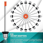 Zhengmy 50 Pcs E26 Socket Adapter, Medium Base Male Screw in Light Socket Pigtail for LED Recessed Lights