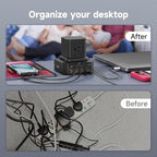 100W USB C Charging Station 13-in-1 Surge Protector Power Strip with 4 PD USB-C & 4 USB-A Ports, Adapt to MacBook Pro/Air, iPhone 15/14, iPad, and Multi-Device Office and Home Chargers